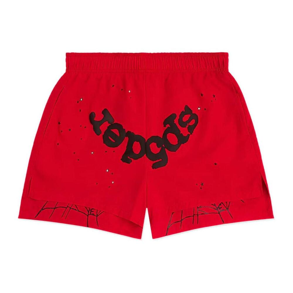 SP5DER OG WEB DOUBLE LAYER SHORTS RED (MEDIUM) (BRAND NEW)
